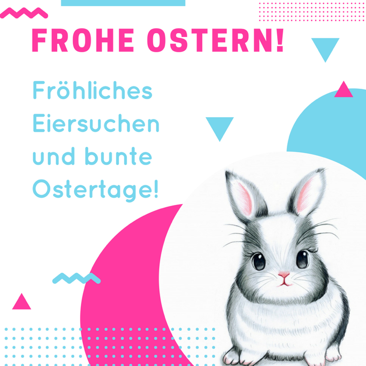 Ich wünsche euch Frohe Ostern Kostenlos Bild süßer Hase