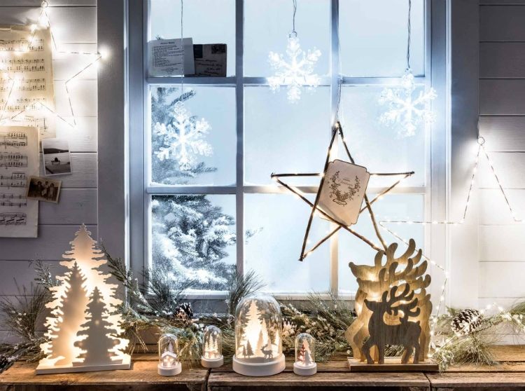 fensterbank ohne blumen zu weihnachten dekorieren bastelideen