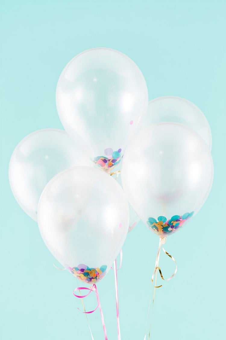 gefüllte luftballons mit konfetti partydeko idee