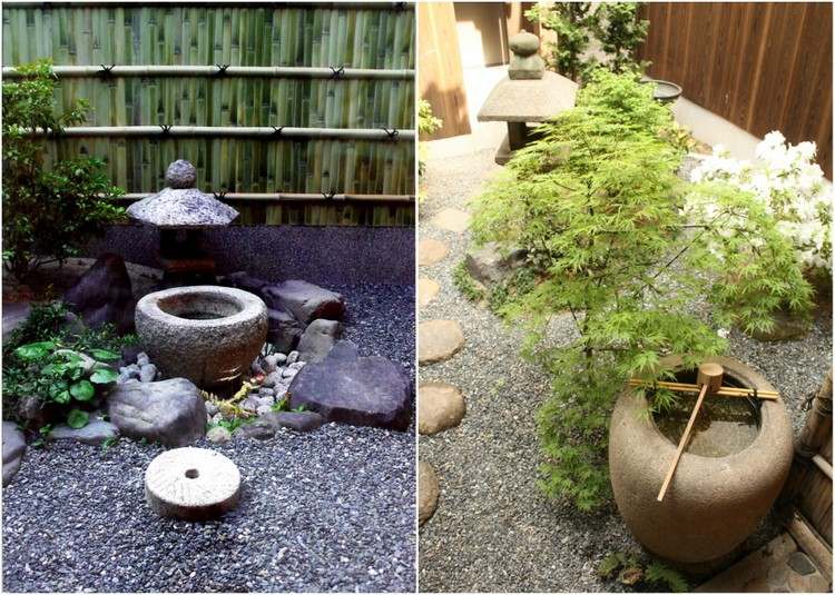 gestaltungsideen japanische gärten wasserspiele integrieren