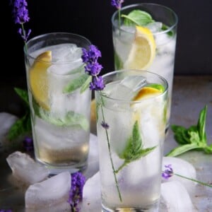 gin fizz lavendel minze zitronen longdrinkglas sommer cocktails garnieren