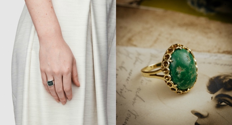 grüner marmor trend schmuck ring vintage minimalistisch