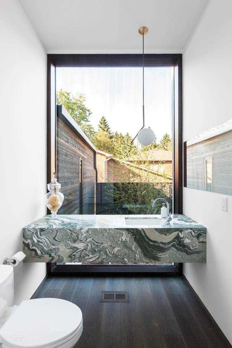 grüner marmor trend wohnen badezimmer waschbecken minimalistisch rechteckig