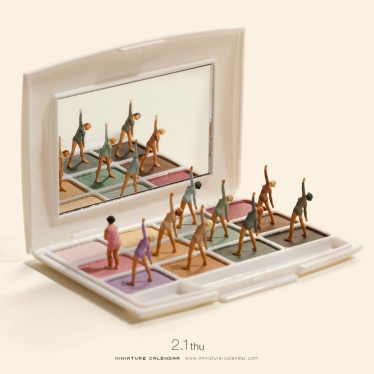 lidschatten palette gymnastik figuren miniature calendar