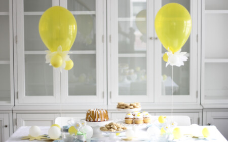 luftballons basteln osterdeko tisch dekorieren gelb