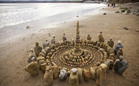 natur mandalas spiral steine felsen kunstwerk