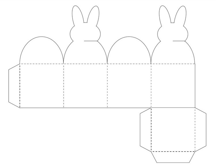 osterbasteln vorlagen ausdrucken bunny box vorlage