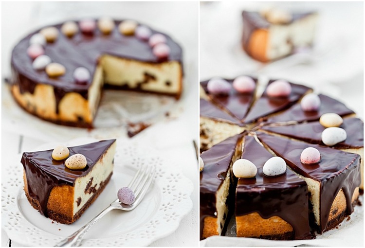 philadelphia torte ostern Käsekuchen mit Eierlikör und Schokolade