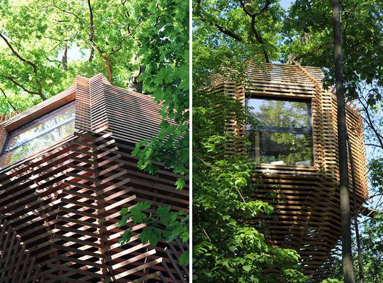 Übernachten im Baumhaus natur holz architektur fenster modern