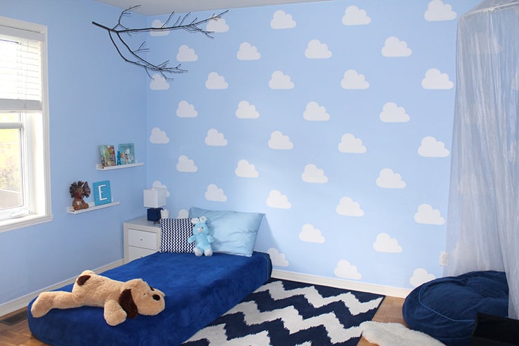 wolken kinderzimmer babyzimmer wandfarbe muster selber machen anleitung