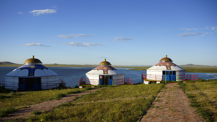 Glamping luxuriöse Jurten am See Sonne