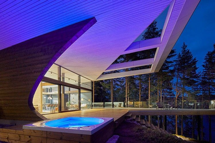 blockhaus neuer generation terrasse überdachung öffnungen whirlpool