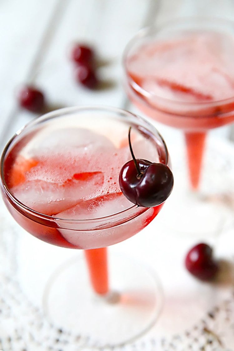 cocktail rezepte frühling kirsche mimosa
