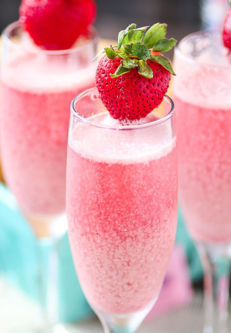 cocktail rezepte frühling mimosa erdbeeren