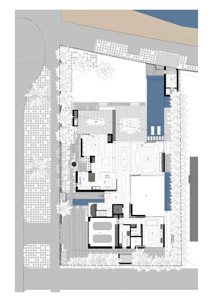 moderne Villa Saota Erdgeschoss Plan