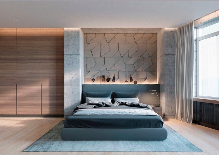 moderne Wandgestaltung Industrial Style Schlafzimmer Design