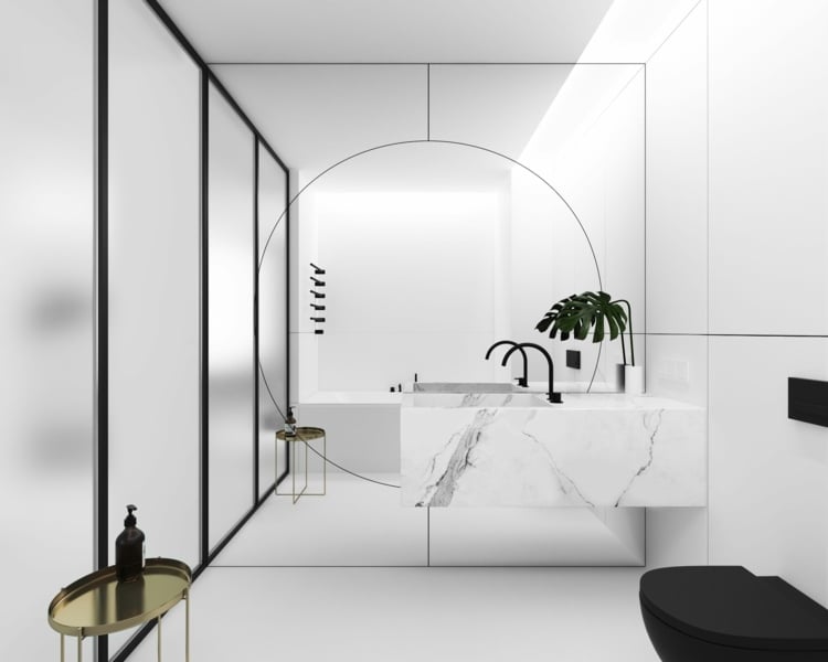 badezimmer armaturen moderne interieur schwarz weiß marmor