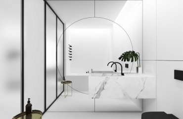 modernes badezimmer interieur badezimmer armaturen schwarz weißer marmor