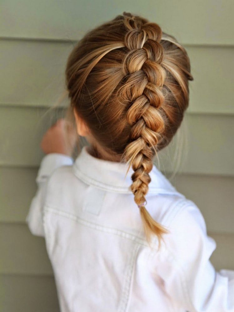 schnelle Frisuren für kleine Mädchen holländischer Zopf