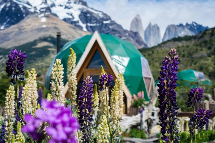 umweltfreundlich ferienhÃ¤user grÃ¼n niedrig bergkette ecocamp patagonien