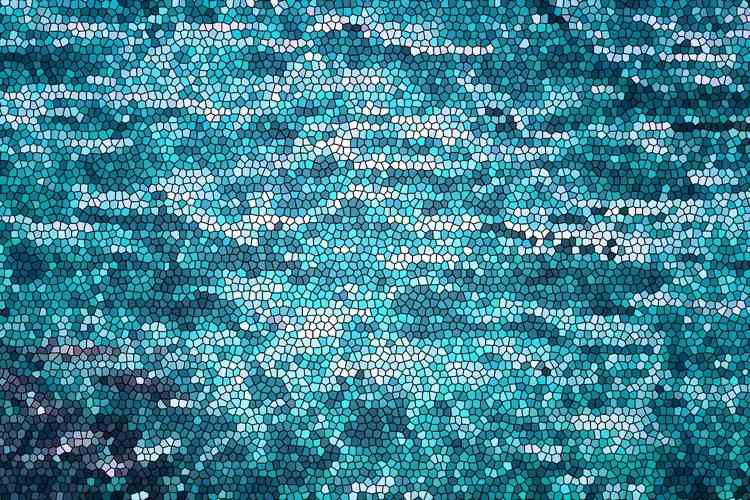 Mosaik Blautöne Weiß Meerfarben