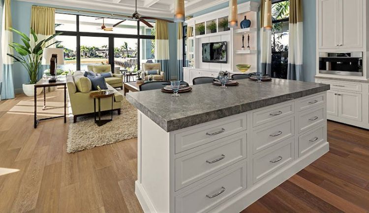 arbeitsplatten für die küche passende naturstein materialien wählen ideen ratgeber tipps granit robust kücheninsel grau