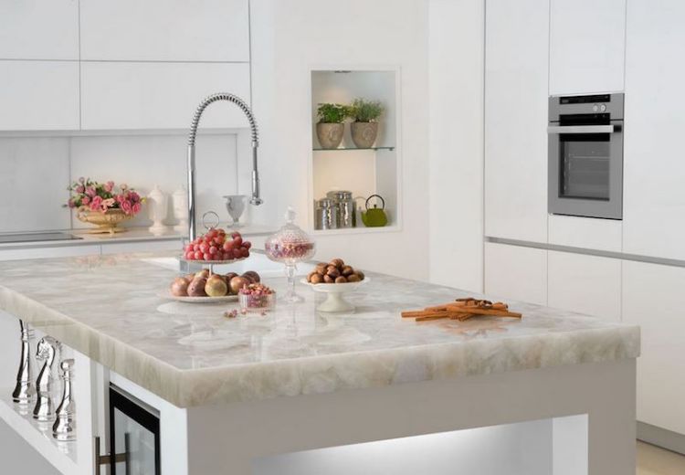 arbeitsplatten für die küche passende naturstein materialien wählen ideen ratgeber tipps quarz