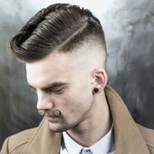 fade frisur undercut skin kahl übergang schnurbart trend männerfrisur