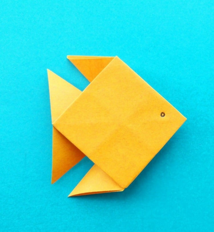 fische basteln aus papier origami falten einfach anleitung