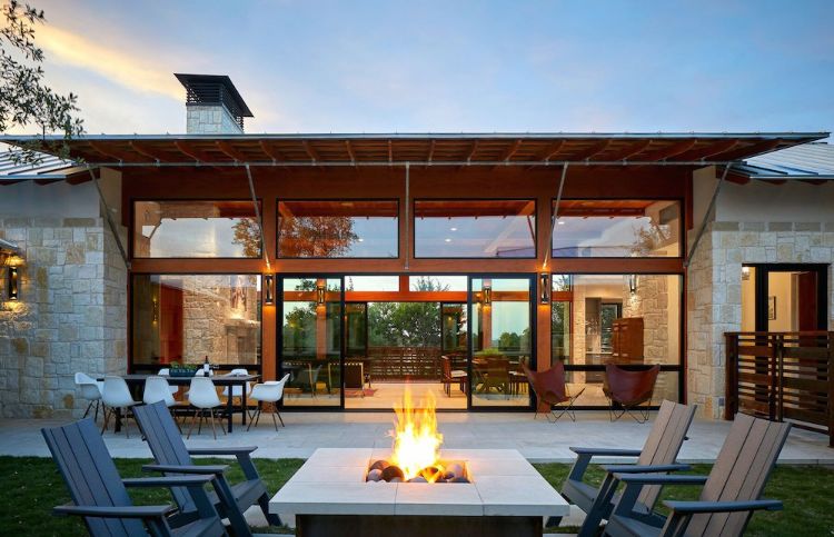 glasschiebetüren für terrasse schiebetüren design haus modern feuerstelle aussicht