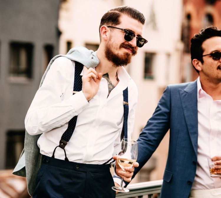 hosenträger für männer herrenmode accessoire modetrends tragen weiß hemd abendgarderobe - Kopie