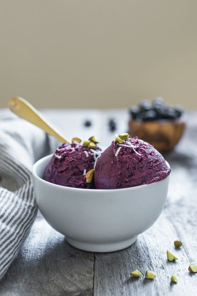 leichter frozen joghurt hausgemachtes eis rezept blaubeeren