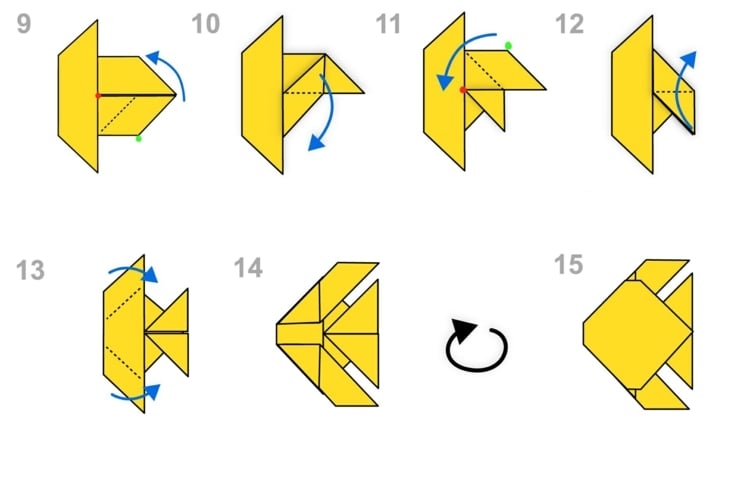 origami anleitung fische basteln schritt für schritt