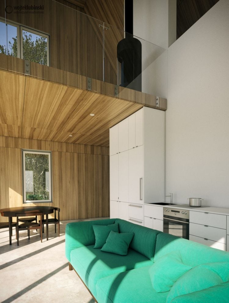 ruhiges ferienhaus am see dreistöckig ausblick küche wohnzimmer kanadische küste