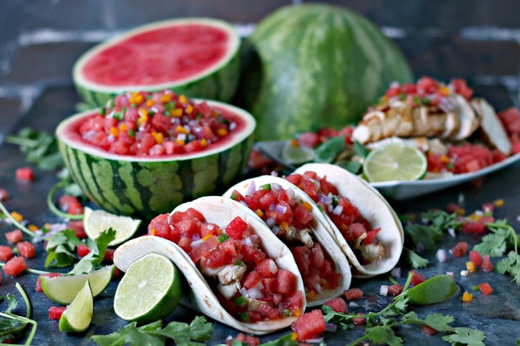 wassermelone grillen hähnchen tacos einfach rezept