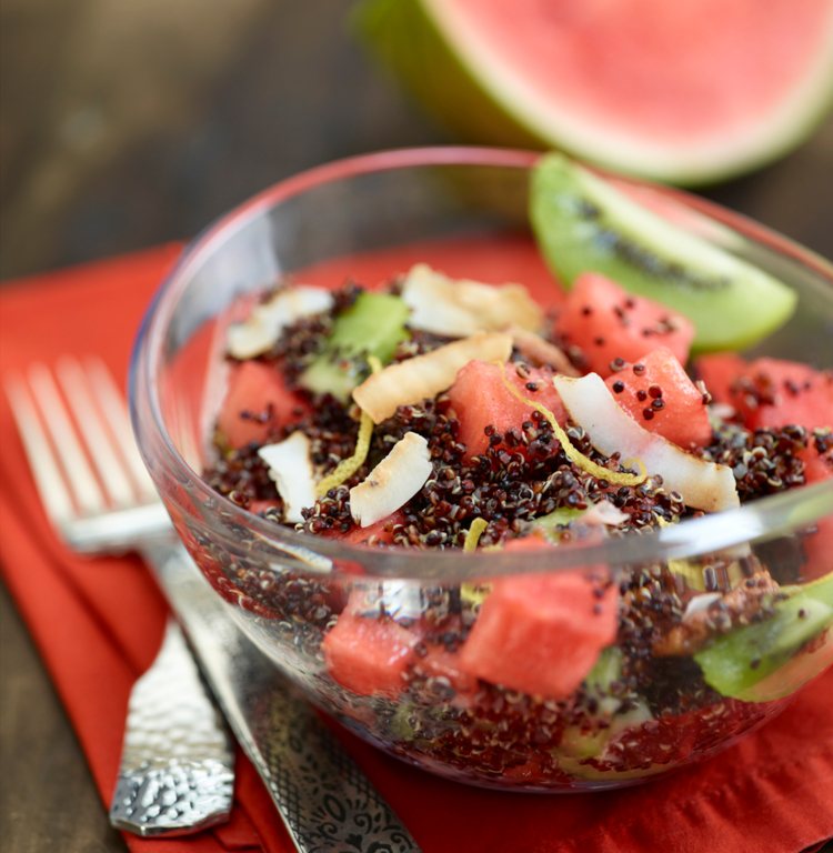 wassermelone-rezepte quinoa kiwi salat