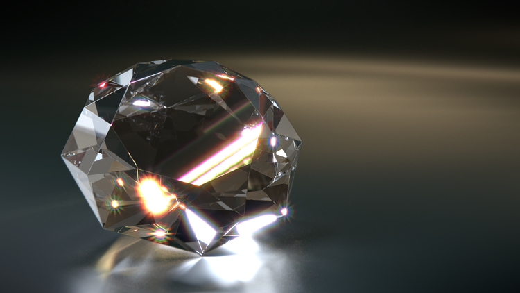 Diamant glänzt im Licht