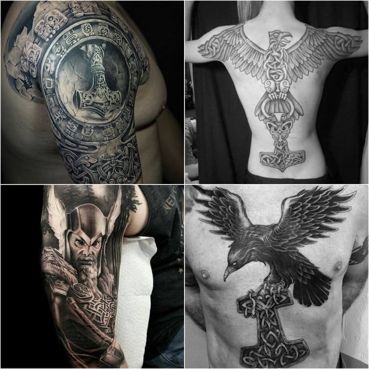 Melnir Thors Hammer Tattoos Männer