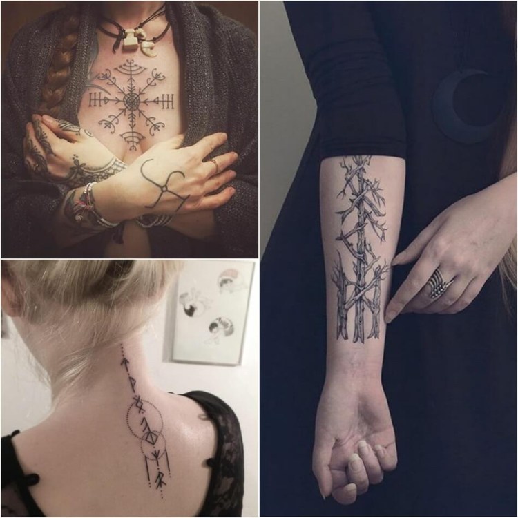 Nordische Symbole Runen Tattoos Frauen Ideen