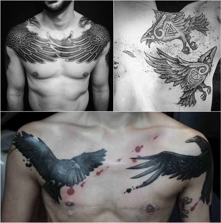 Odins Raben Tattoo Wikinger Symbole Mann