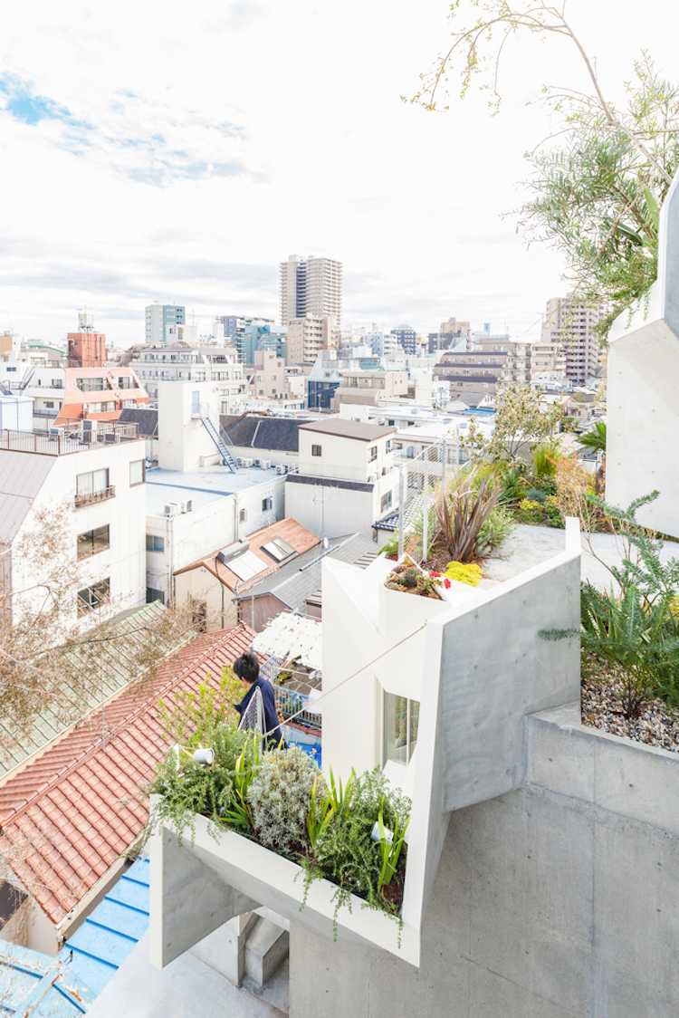 Urbanes Grün Pflanzen Balkone Ausblick Tokio