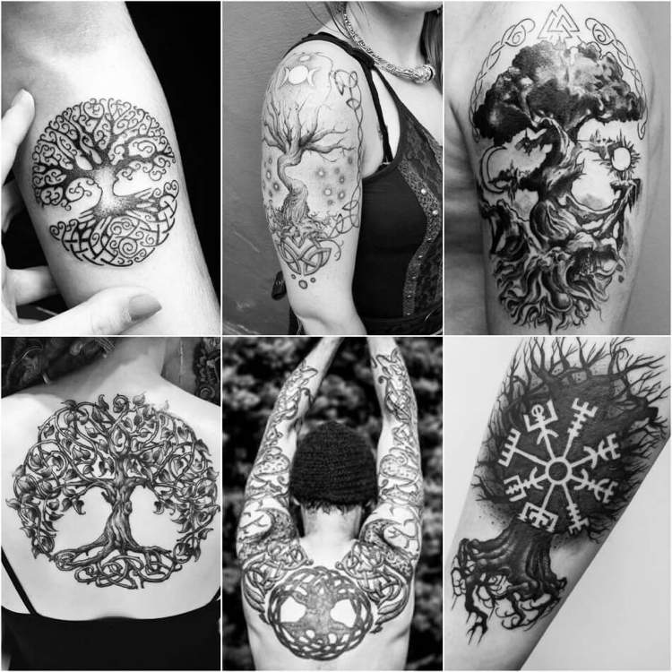 Wikinger Symbole Baum Tattoos Inspiration