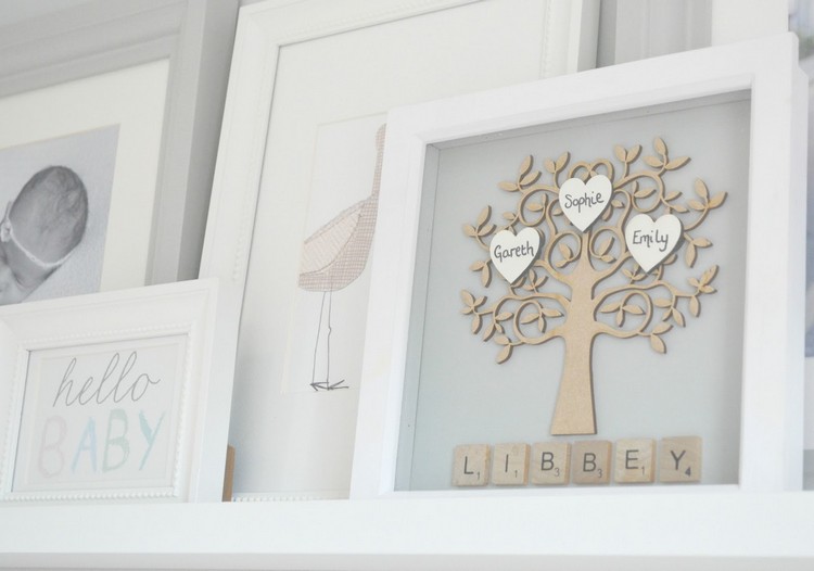 babyzimmer deko bilder wandgestaltung familienbaum