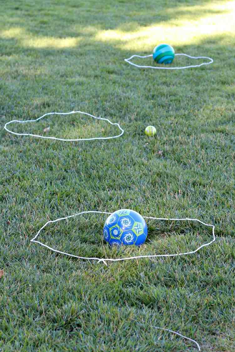 ball werfen seil ziel outdoor spiele für gruppen kinder