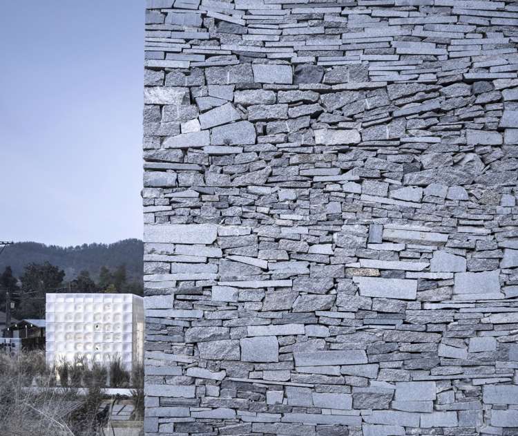 flachdach villa naturstein moderne gartenlaube 3d print
