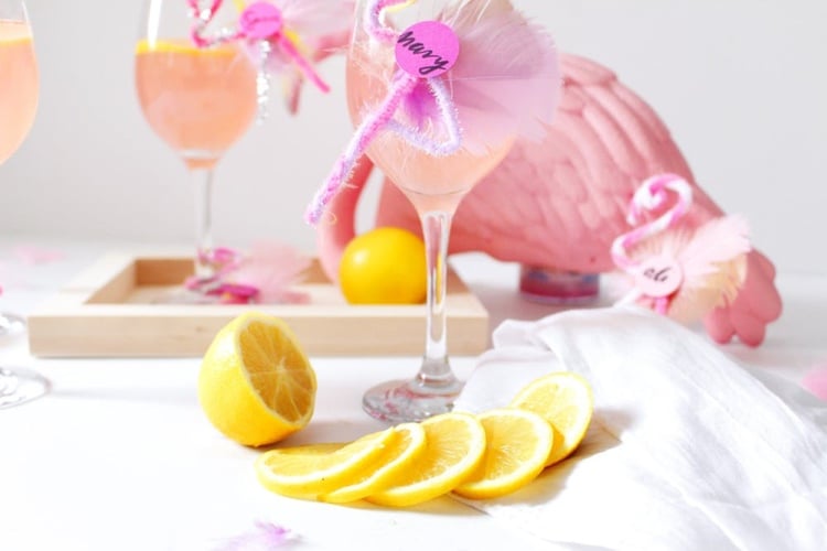 flamingo deko idee basteln cocktail platzkarte