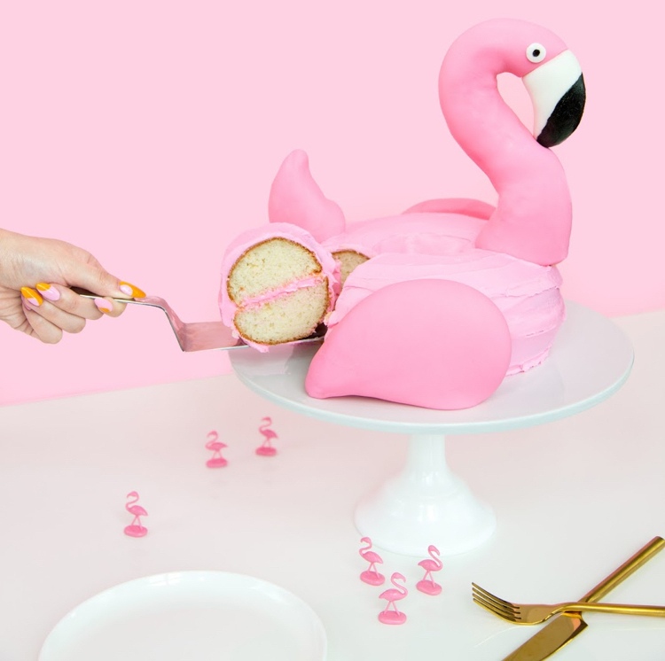 flamingo deko idee kuchen geburtstag