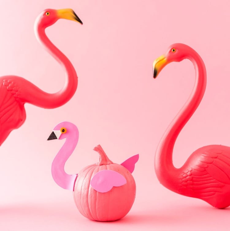 flamingo deko idee kuerbis halloween deko lustig