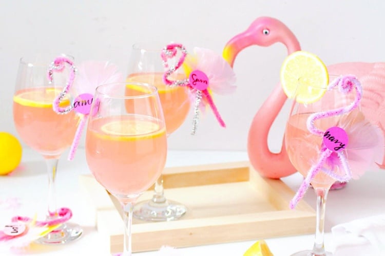 flamingo deko party picker basteln cocktail