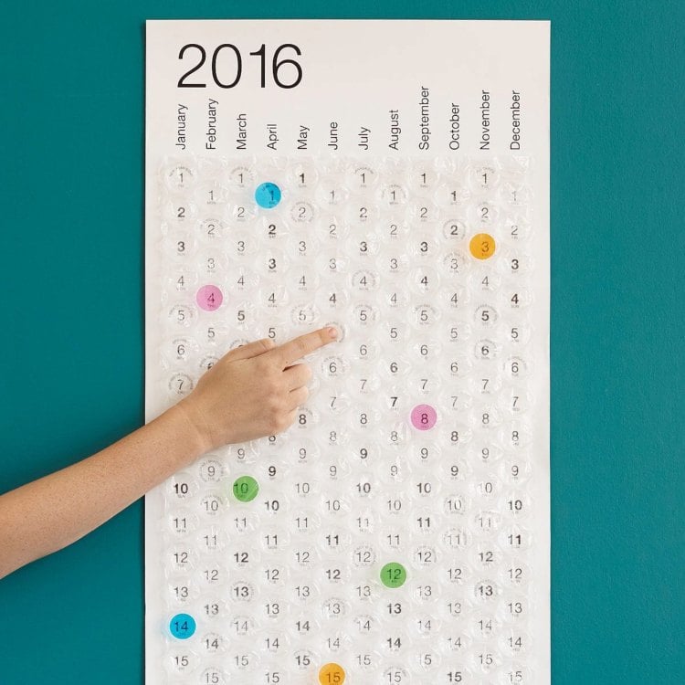 ideen mit luftpolsterfolie kalender geschenkidee basteln